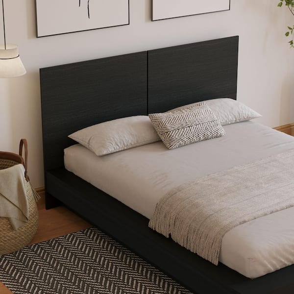 Nexera Napa Black Frame King Size Platform Bed with Headboard