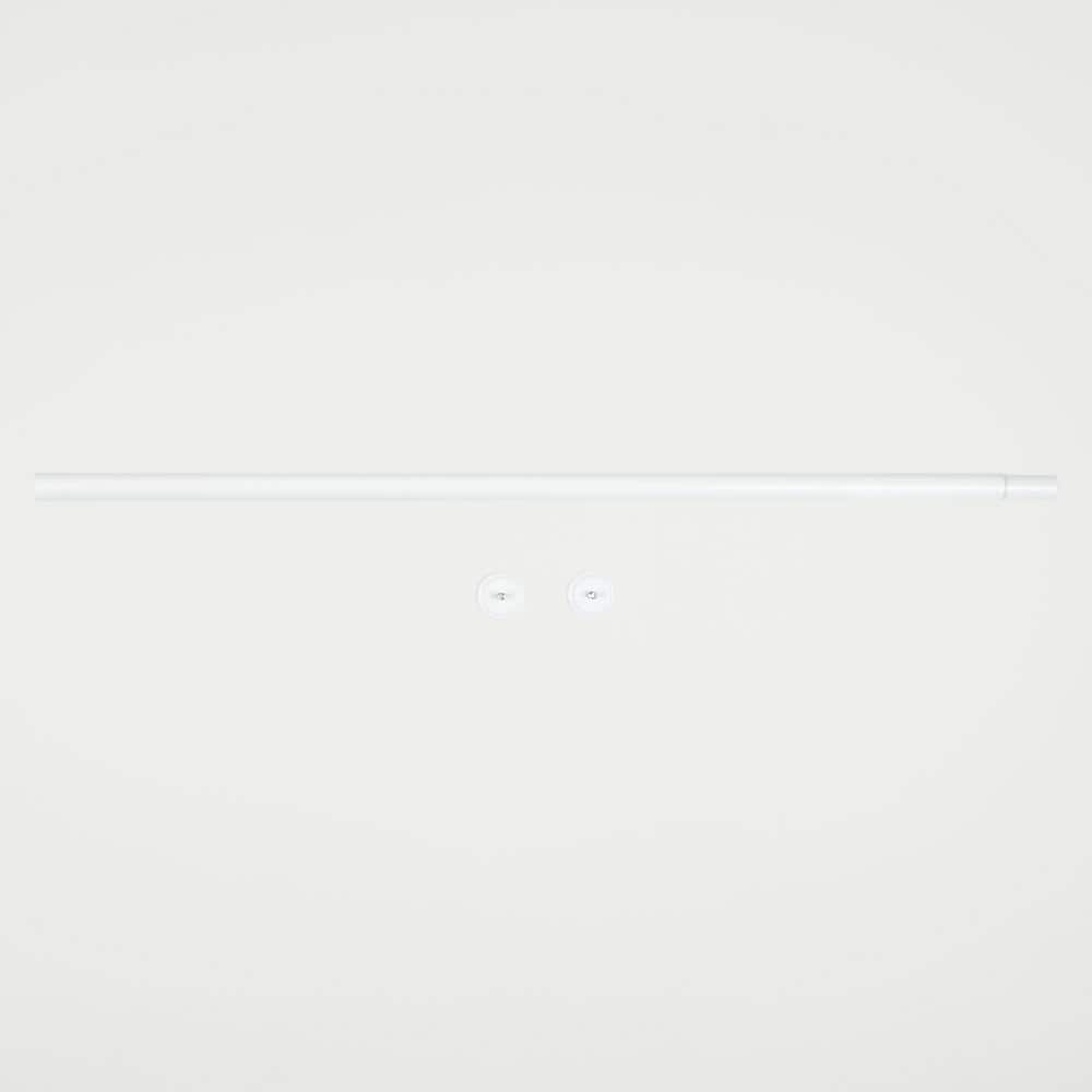 Adjustable White Steel Tension Rod with Rubber Grips