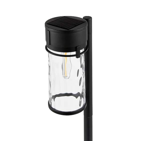 Hampton Bay 15 Lumens LED Medium Metal Outdoor Solar Table Lantern  C6000-28-I - The Home Depot