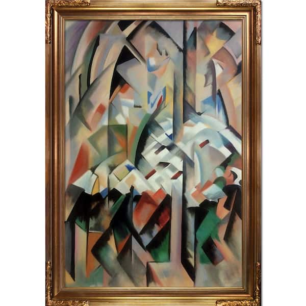 LA PASTICHE 31 in. x 43In the Chapel with Florentine Gold by Alice Bailly Framed Oil Painting
