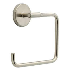 Trinsic Wall Mount Square Open Towel Ring Bath Hardware Accessory in Stainless Steel