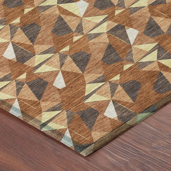 Chantille Machine Washable Indoor/Outdoor Abstract ACN2636 Paprika 10 ft. x 14 ft. Area Rug