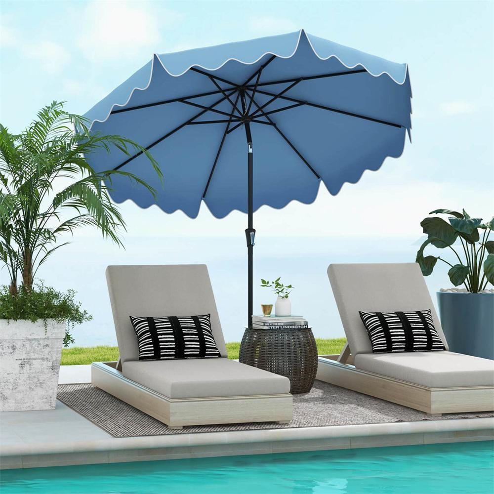 Costway 9 ft. Market Patio Umbrella in Navy Sun-Protective Canopy HCST02492
