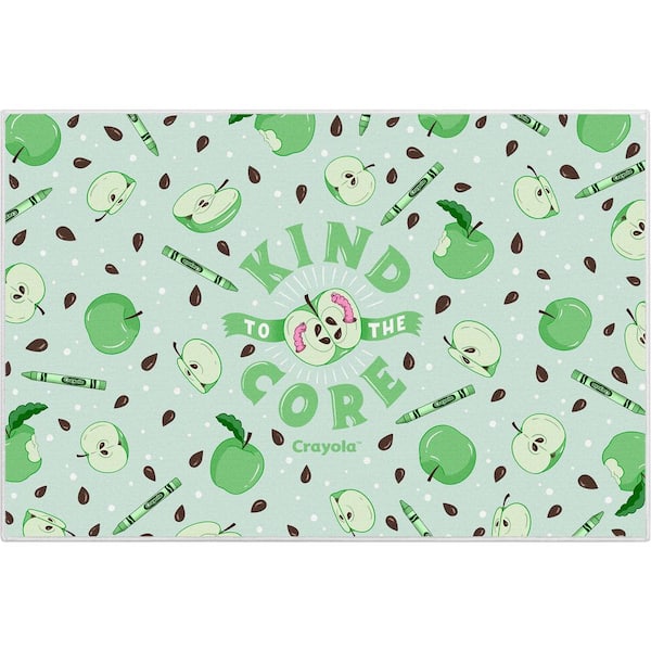 Crayola Kind to the Core Green 3 ft. 3 in. x 5 ft. Area Rug