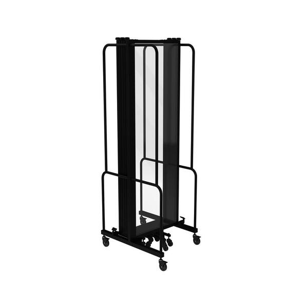 HAMPDEN FURNISHINGS Otis Collection Portable Room Divider, 7 Transparent Panels, Black Frame