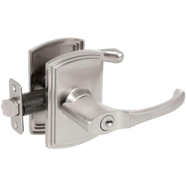 Italian Collection Artino Satin Nickel Keyed Entry Door Handle