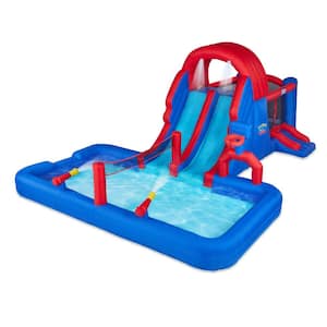 Blue and Red All-Play Inflatable Water Slide Park