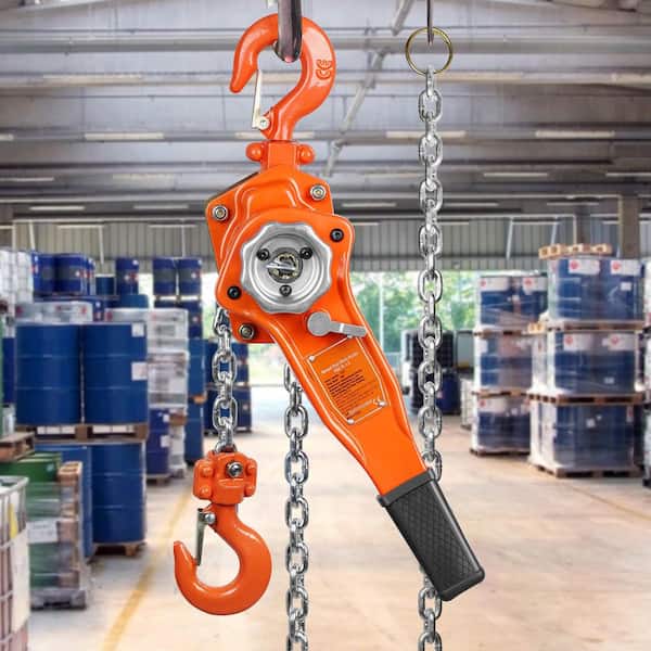 Manual Lever Chain Hoist 3/4 Ton 1650 lbs. Capacity 10 FT. Come Along G80 Galvanized Carbon Steel with Double-Pawl Brake