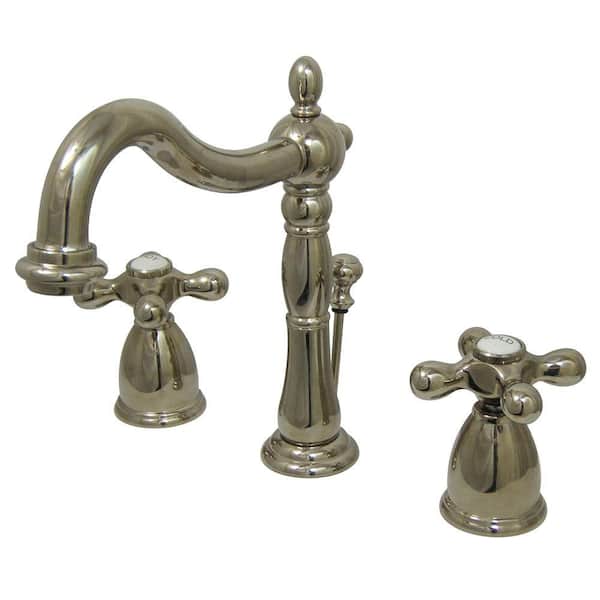 Kingston Brass Victorian 8 in. Widespread 2-Handle Bathroom Faucet in Polished Nickel