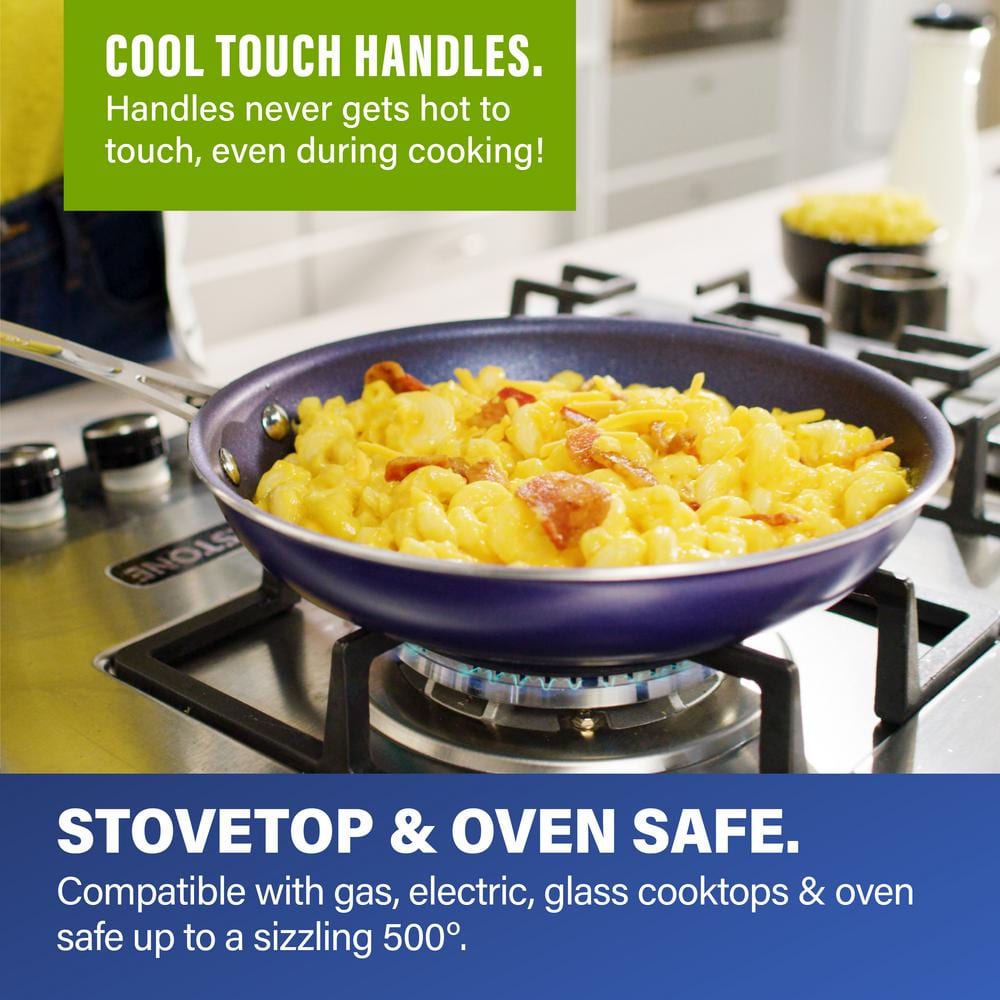 Granitestone Blue 12'' Nonstick Aluminum Fry Pan with Cool Touch Handle