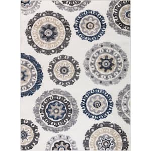 Charlotte Collection Oasis Ivory 5 ft. 3 in. x 7 ft. 3 in. Area Rug