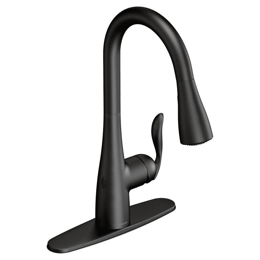 Matte Black Touchless Pull-Down Kitchen Faucet with Spray