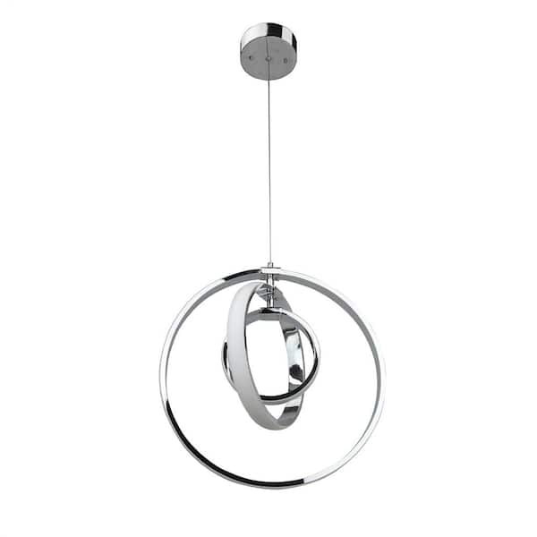 Unbranded Mitchelton 53-Watt Integrated LED Chrome Geometric Chandelier