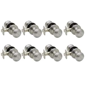Colonial Satin Stainless Passage Door Knob (8-Pack)
