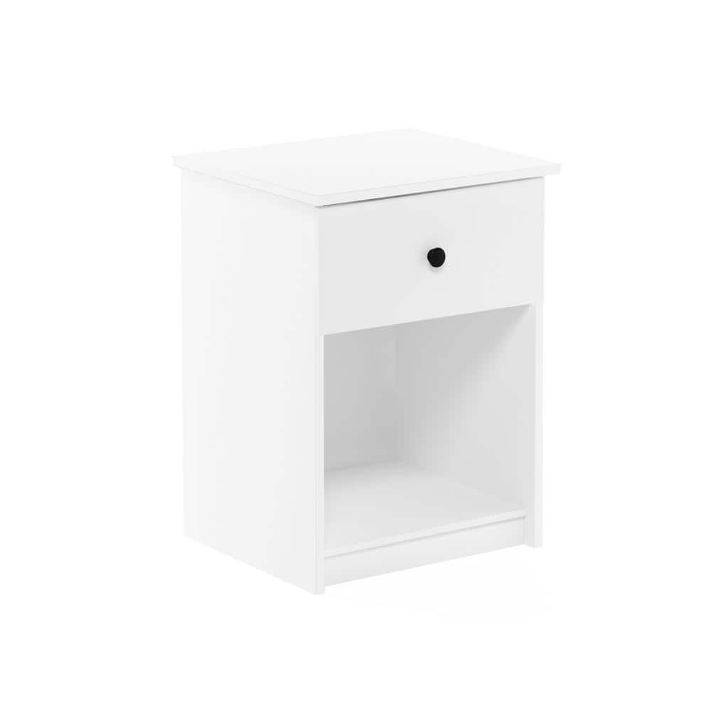 Lucca Contemporary White Nightstand with Storage Drawer