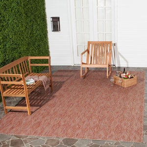 Courtyard Red 9 ft. x 12 ft. Solid Indoor/Outdoor Patio  Area Rug