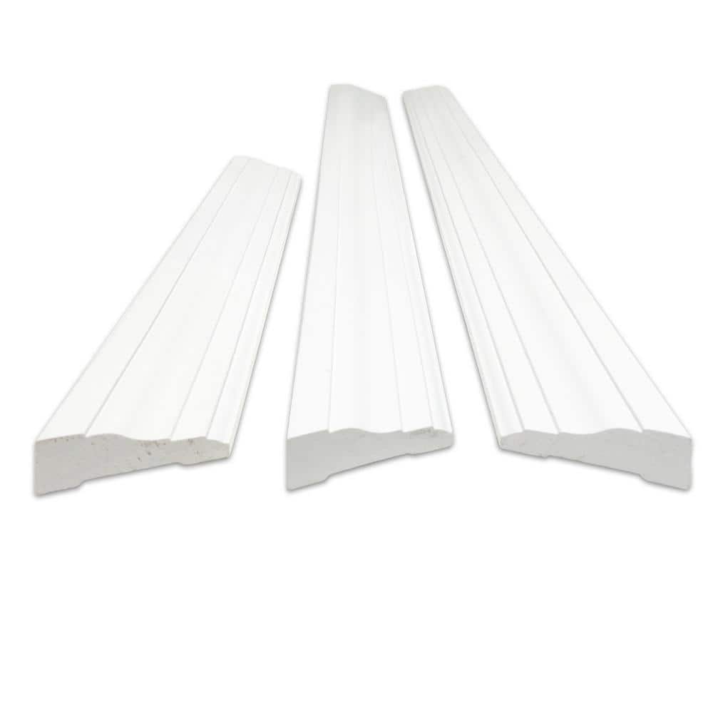 White Prefinished Finger Jointed Wood Door Casing Set