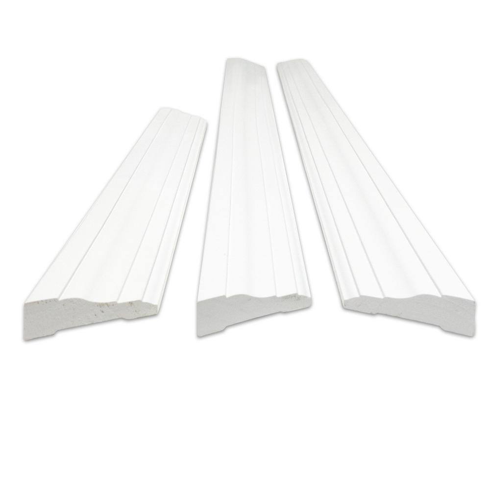 White Prefinished Finger Jointed Wood Door Casing Set