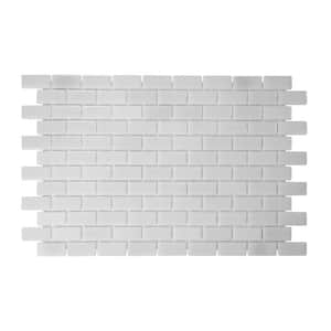 Glass Tile Love Purest Subway White 22.5 in. x 13.25 in. Glossy Glass Pattern Mosaic Wall Floor Tile (9.68 sq. ft./Case)