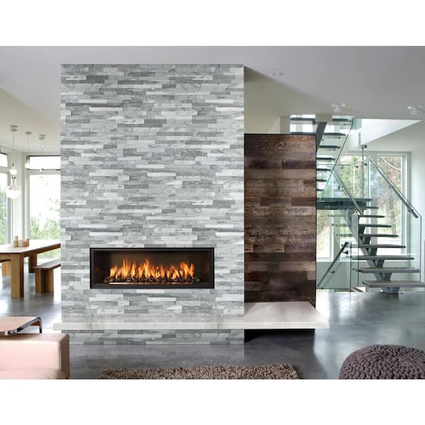 Alaska Gray Ledger Panel 6 in. x 24 in. Splitface Marble Wall Tile (108 sq. ft. /pallet)