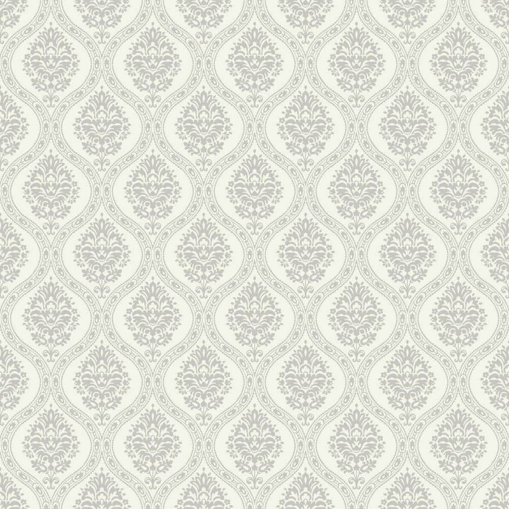 York Wallcoverings 56 sq ft. Taupe Petite Ogee Pre-Pasted Wallpaper ...