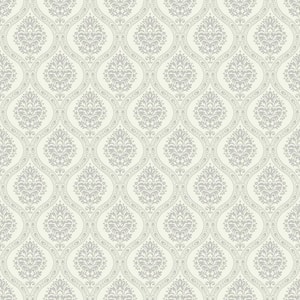 56 sq ft. Taupe Petite Ogee Pre-Pasted Wallpaper