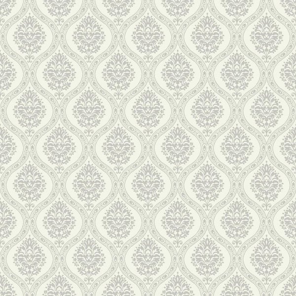 York Wallcoverings 56 sq ft. Taupe Petite Ogee Pre-Pasted Wallpaper