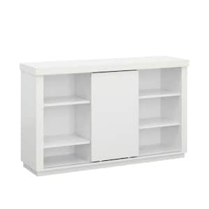 Northcott 29,528 in. Tall White Engineered Wood Horizontal Bookcase with Sliding Door