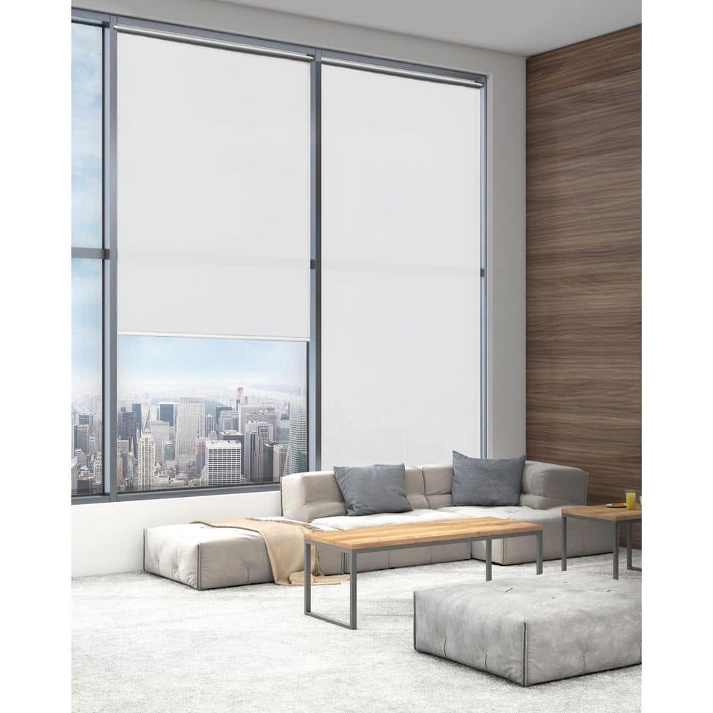 White Vinyl Cordless Room Darkening Roller Shade 30" x 72"