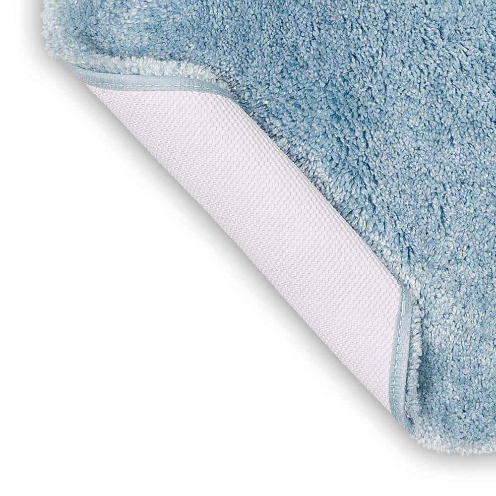 Luxurious Diamond Blue Plush Bath Rug 17" x 24"