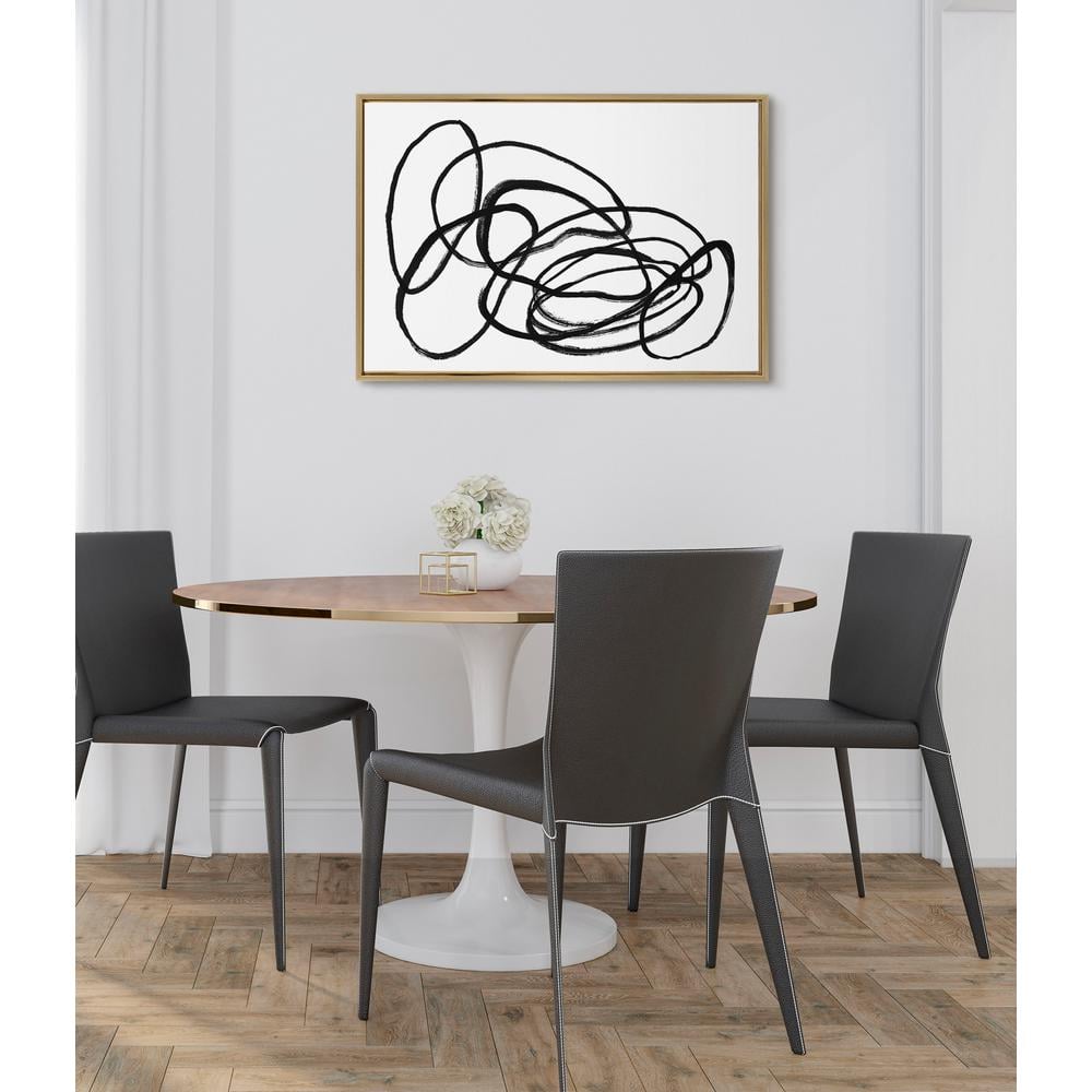 Gold Abstract Canvas Wall Art, 23x33, Lightweight Frame