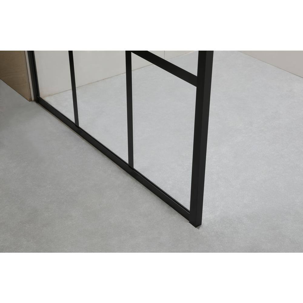 FELYL 34" x 72" Black Framed Clear Glass Shower Panel