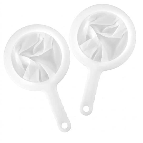 Fine Mesh Nylon Strainer Set Ultra Fine 120 200 Mesh Plastic Handle Kitchen Sieve for Juice Coffee 2-Pieces