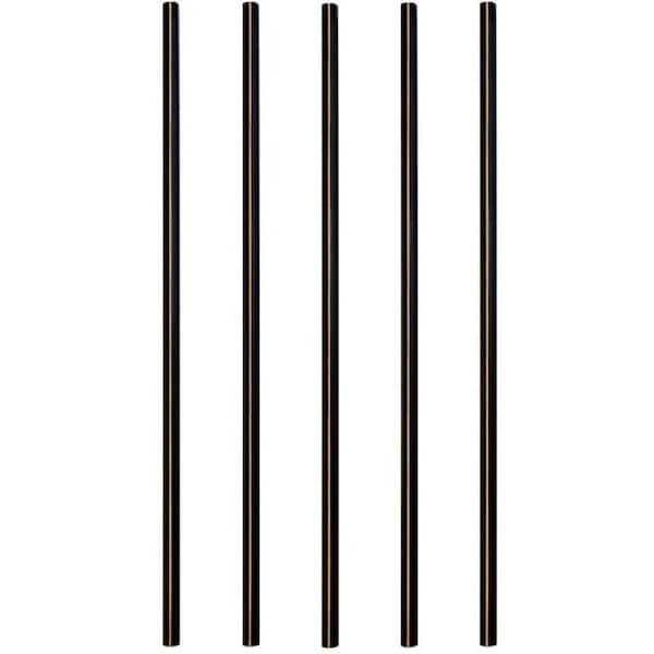 Pegatha 36 in. x 3/4 in. Black Textured Aluminum Round Deck Railing Baluster (5-Pack)