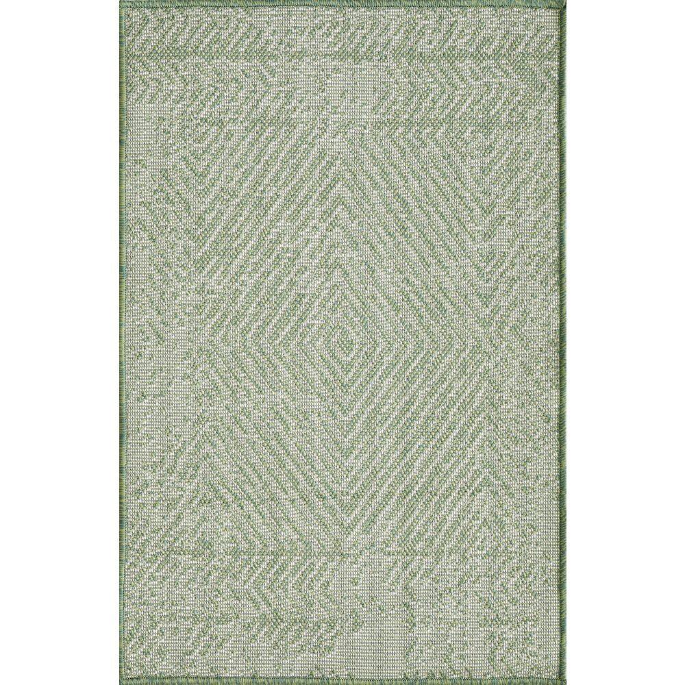 LOOMAKNOTI Breyleigh Carzon Cream/Green 2 ft. x 3 ft. Geometric ...