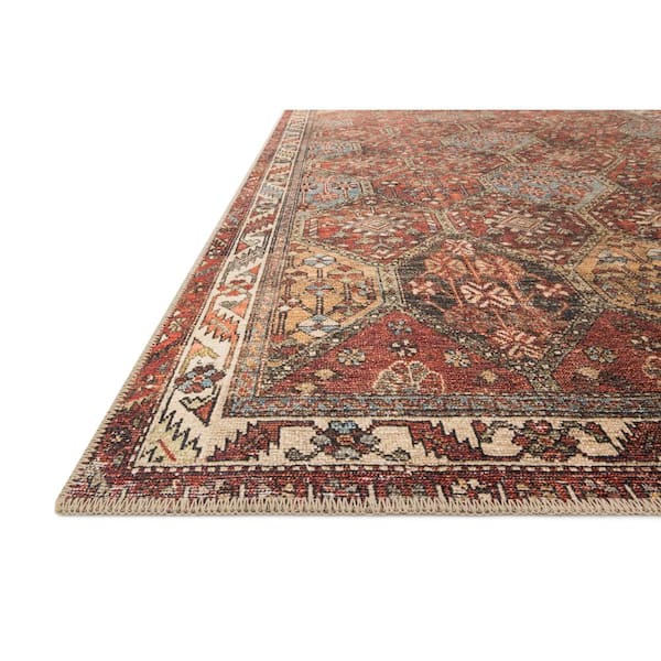 Loren Spice/Multi 7 ft. 6 in. x 9 ft. 6 in. Distressed Bohemian Printed Area Rug