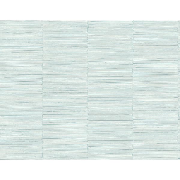 A-Street Prints Blue Jenga Aqua Striped Column Vinyl Non-Pasted Textured Repositionable Wallpaper