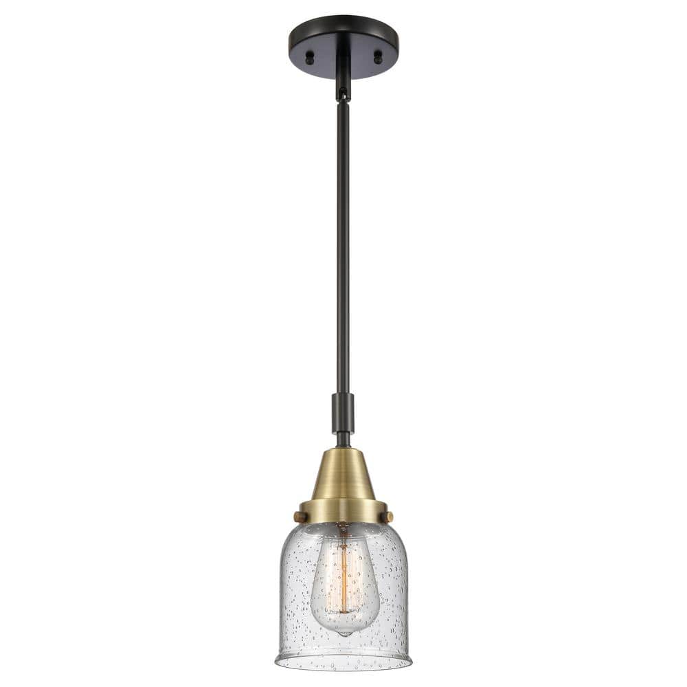 Bell 100-Watt 1-Light Black Antique Brass Standard Mini Pendant Light with Seeded Glass Shade, No Bulbs Included price history on PriceWatchPro
