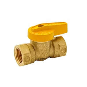 1/2 in. Brass Lever-Handle FPT 1-Piece Body Gas Ball Valve