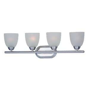 Axis 4-Light Polished Chrome Bath Light with Frosted Shade