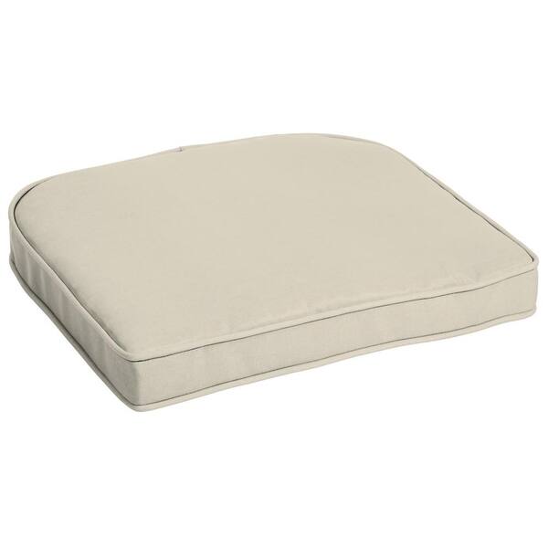 ARDEN SELECTIONS 20 x 18 Sand Canvas Texture Contoured Outdoor Seat Cushion