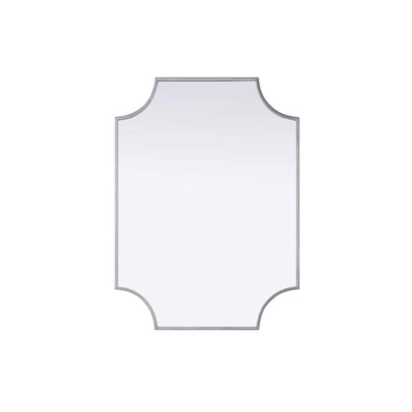 Silver 22 in. W x 30 in. H Rectangle Wall Mirror