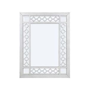 31 in. W x 40 in. H Wooden Frame White Wall Mirror