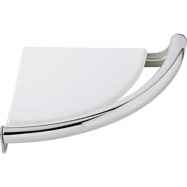 Delta Traditional Corner Shelf 8-1/2 in. x 7/8 in. Concealed Screw Assist Bar in Chrome