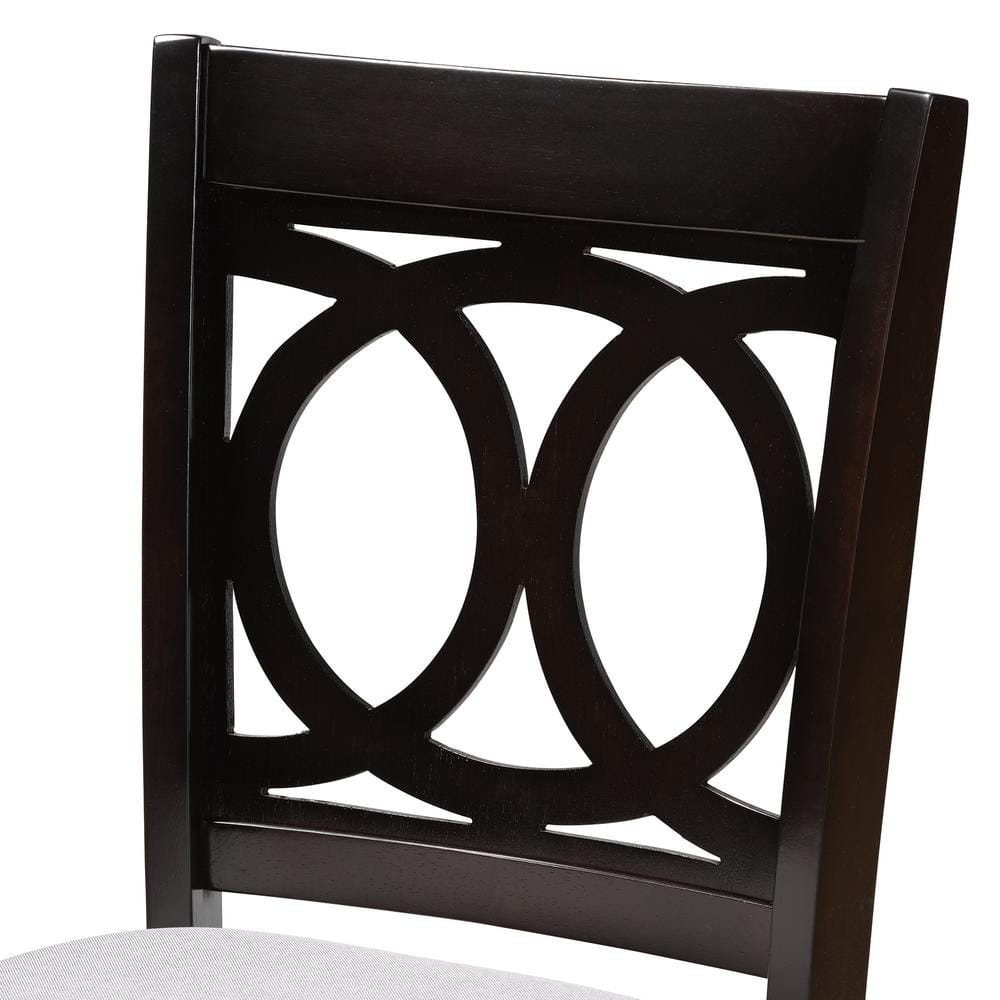 Gray Cane and Wood Low Back Dining Chair