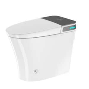 10 in. Rough-In 1/1.27 GPF Tankless Elongated Smart Toilet Bidet in White with Front/rear Wash, Foot Sensor, Heated Seat