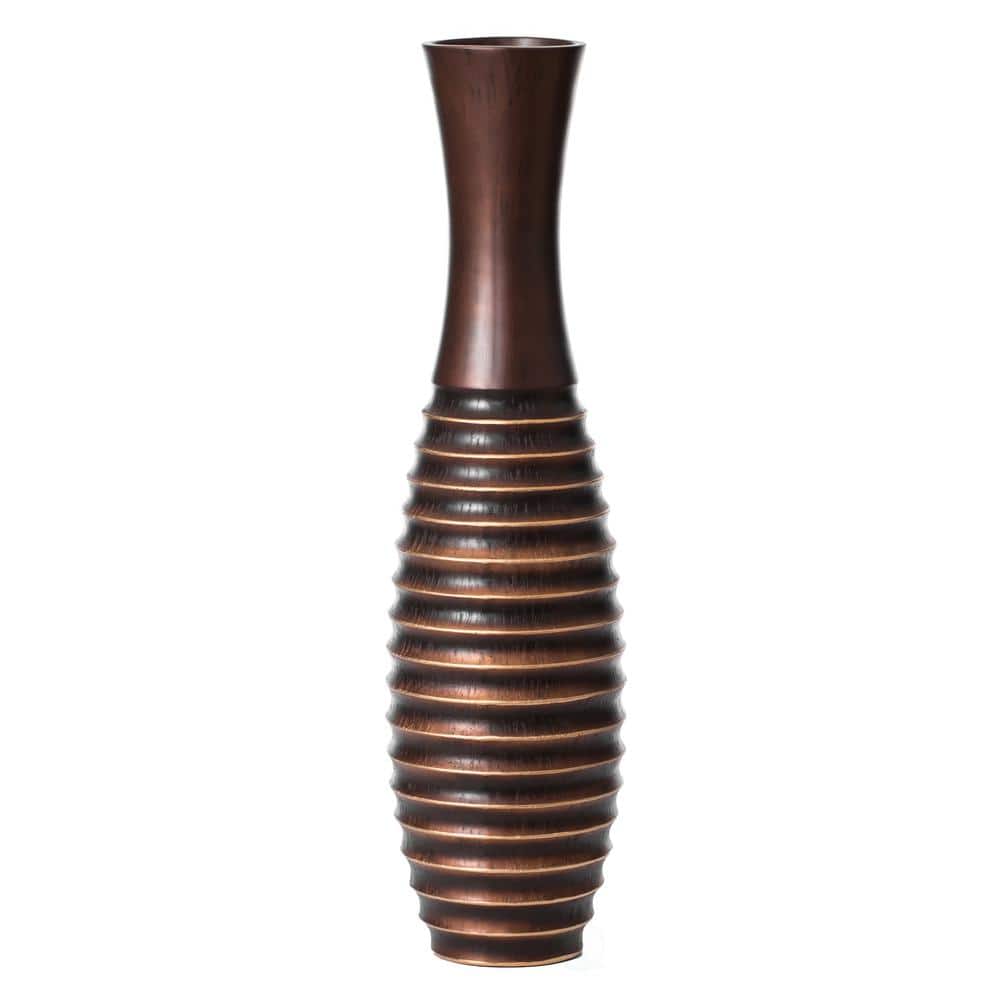 Uniquewise Decorative Conemporary Tall Trumpet Shape Floor Vase, Brown 30 in. QI004191.S - The Home Depot
