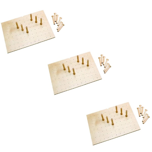 Rev-A-Shelf 30 in. x 21 in. Wood 12-Peg Board Drawer Organizer (3-Pack)