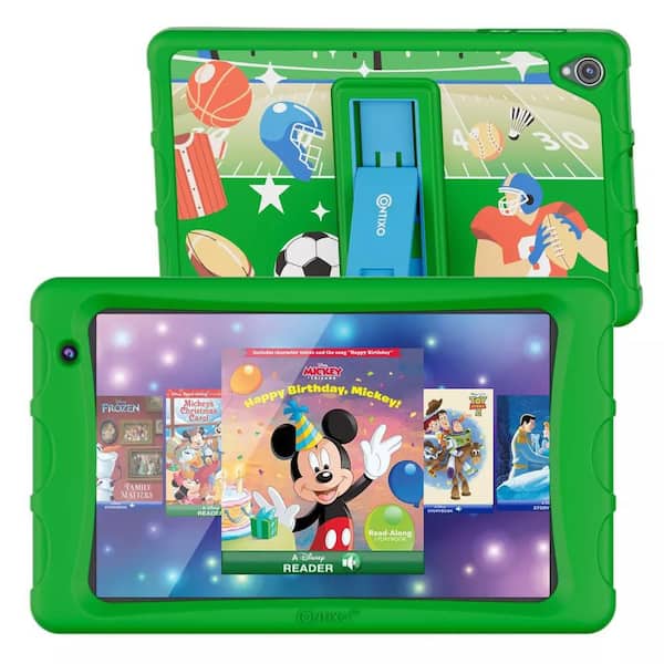 8 in. Android Kids Tablet 64GB, Includes 80+ Disney Storybooks and Stickers, Kid-Proof Case with Kickstand, Green