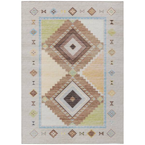 Addison Rugs Sonora Taupe 8 ft. x 10 ft. Geometric Indoor/Outdoor Area Rug